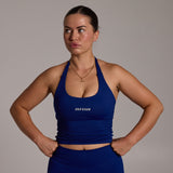 Aura Seamless Halter Tank - Navy