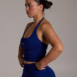 Aura Seamless Halter Tank - Navy