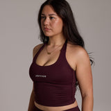 Aura Seamless Halter Tank - Cocoa