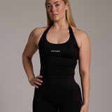 Aura Seamless Halter Tank - Onyx