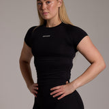 Aura Seamless Baby Tee - Onyx