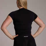 Aura Seamless Baby Tee - Onyx