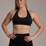 Aura Seamless Halter Bra - Onyx