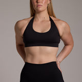 Aura Seamless Halter Bra - Onyx