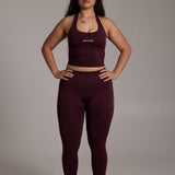 Aura Seamless Halter Tank - Cocoa