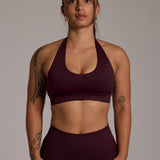 Aura Seamless Halter Bra - Cocoa