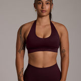 Aura Seamless Halter Bra - Cocoa